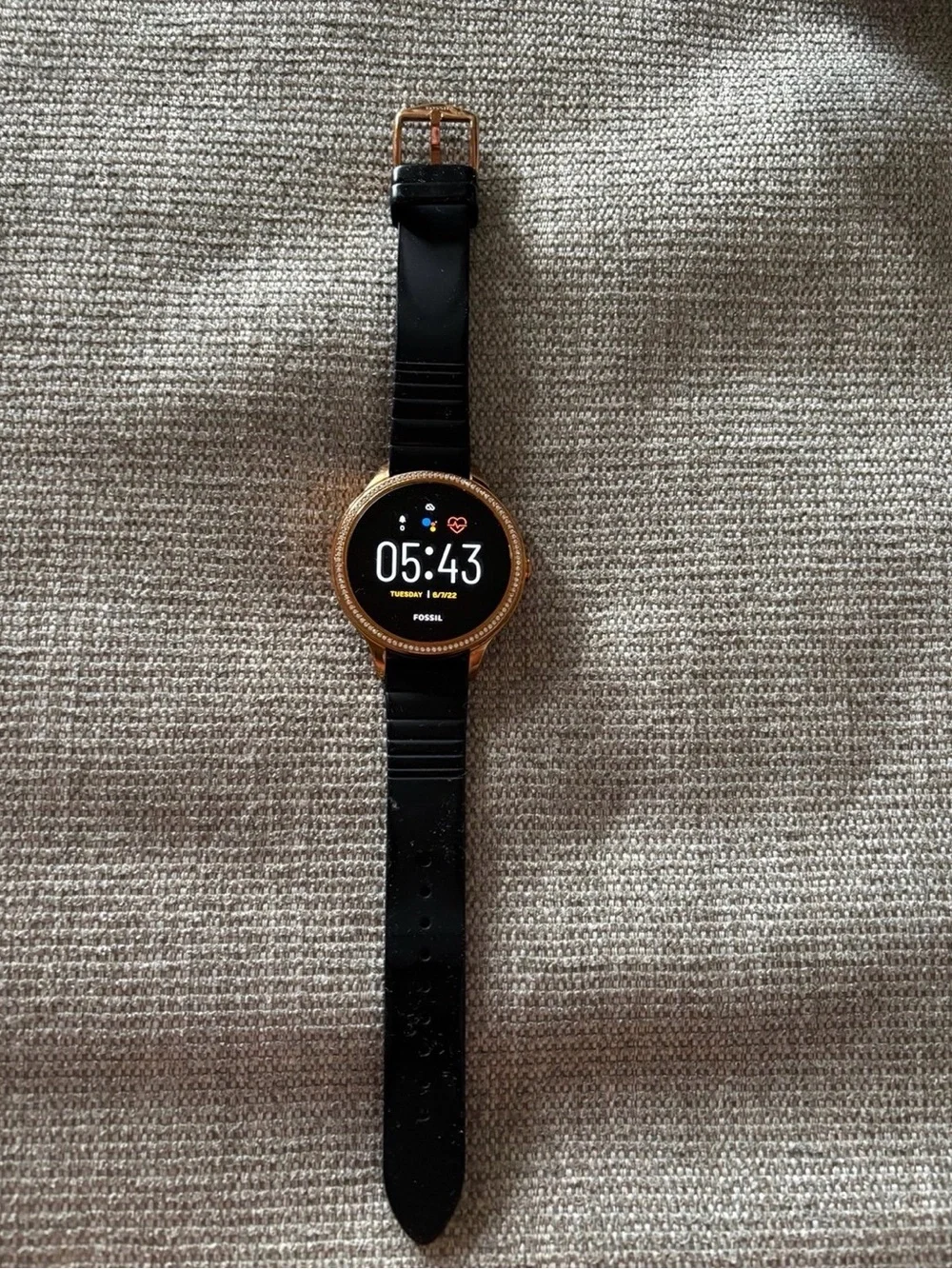 Fossil Smartwatch in Black and Gold with Digital Display